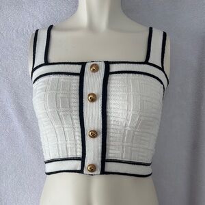 Elegant White and Black Women's Top‎